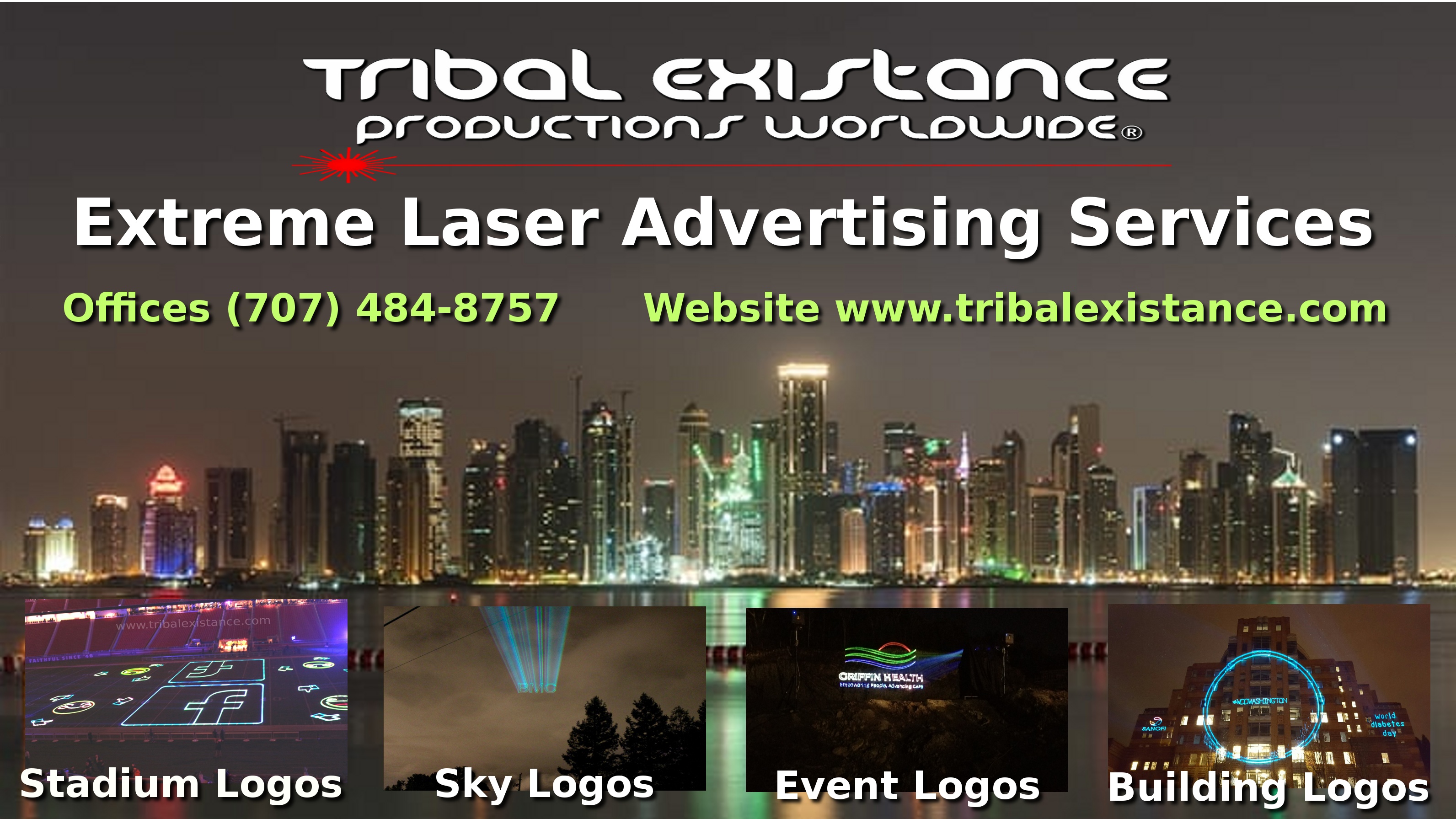 Laser Advertising Logo Displays Worldwide